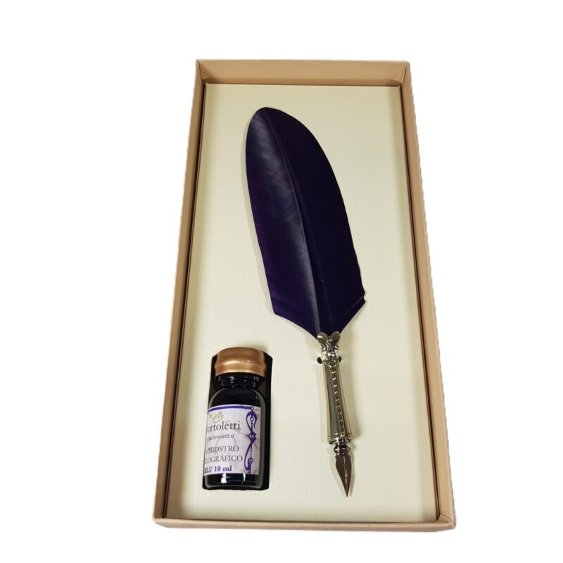 Bortoletti Calligraphy Pen Set Purple/viola/violet Feathered Quill & Ink SET83 #45524-4