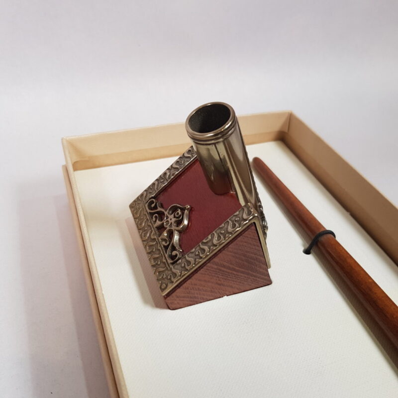 Bortoletti Writing SET45 Wooden Pen Inkwell & Pen Holder #45529