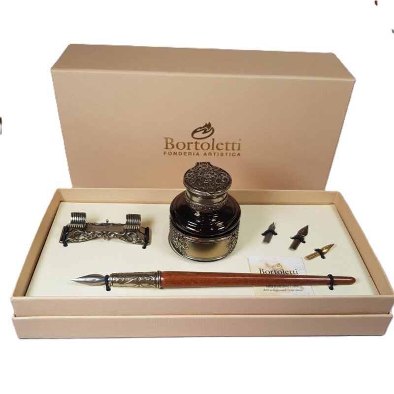 Bortoletti Pen Set 55 Wooden Pen Pen-Rest & Inkwell #45527-1