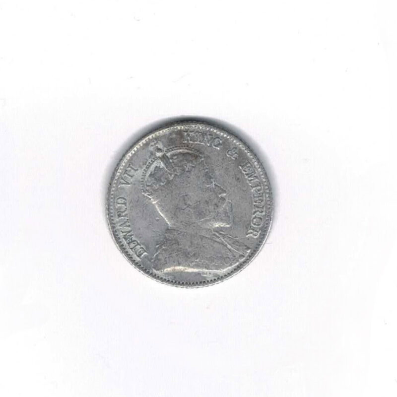 1908 Ceylon 80% Silver 25 Cents Coin #64292-10