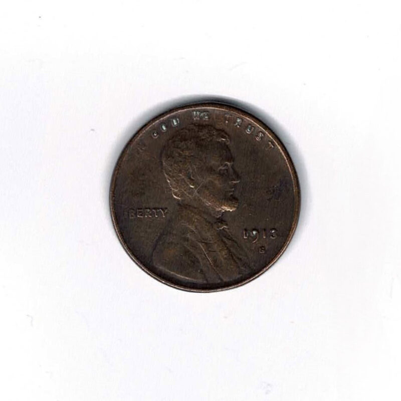 1913-S Lincoln Wheat Cent Key Date Penny #64292-6