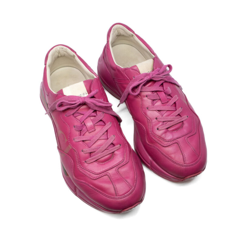 Gucci Rhyton Pink Low Trainers Shoes Size 9.5 #63765