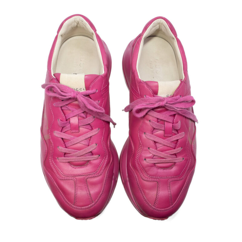 Gucci Rhyton Pink Low Trainers Shoes Size 9.5 #63765