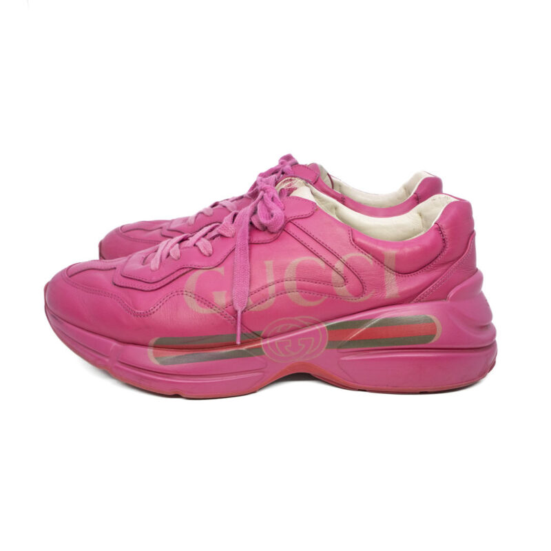 Gucci Rhyton Pink Low Trainers Shoes Size 9.5 #63765