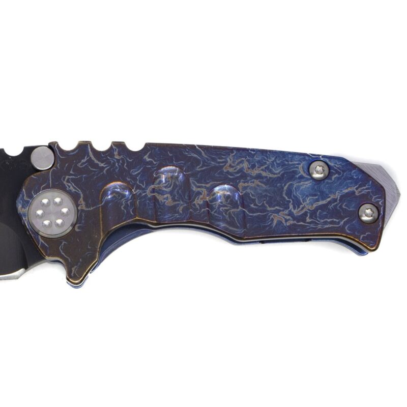 Medford Micro Praetorian T Knife - Blue Flamed Handle & Drop Point #64109