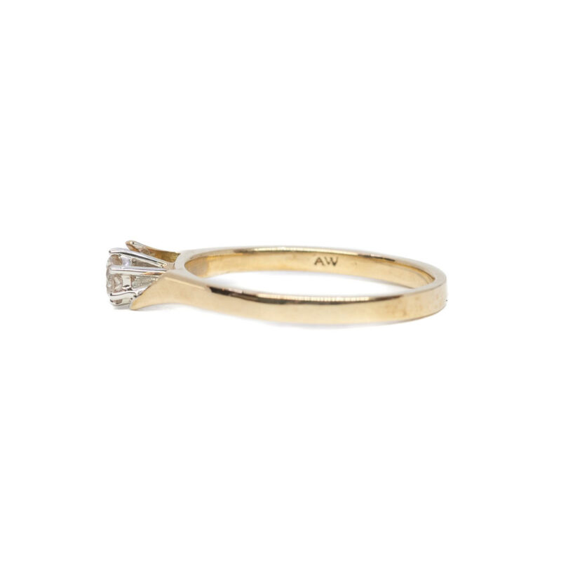 9ct Yellow Gold Solitaire Diamond Ring Size N 1/2 #63605