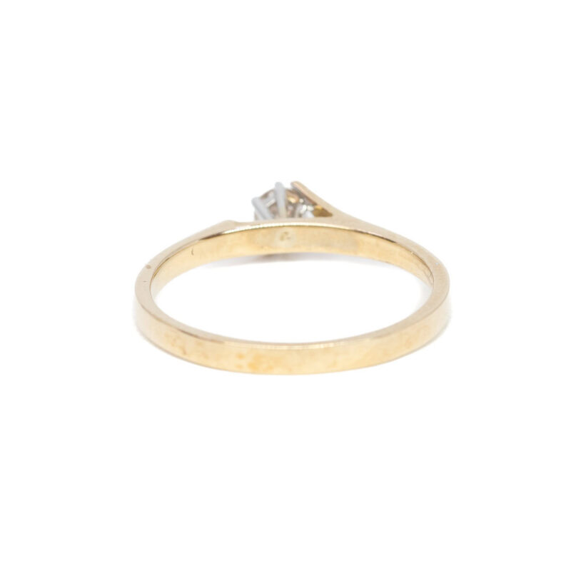 9ct Yellow Gold Solitaire Diamond Ring Size N 1/2 #63605