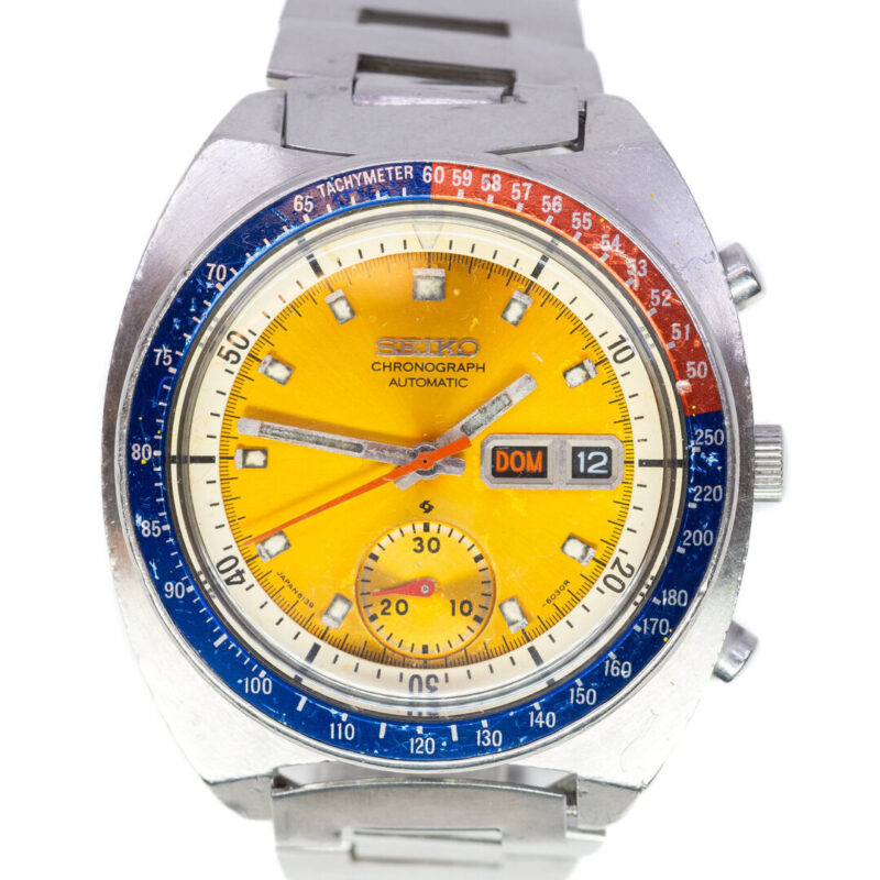 Vintage Seiko 6139-6002 Pepsi Pogue Yellow Dial Watch *Serviced* #63590