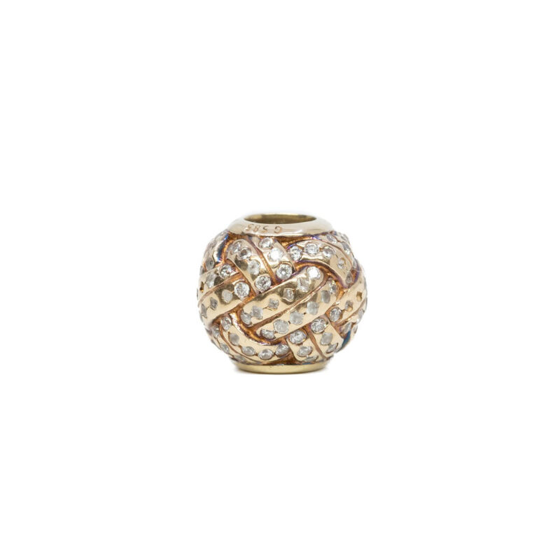 Pandora 14ct Yellow Gold Sparkling Love Knot Charm - (As Is) #61818-4