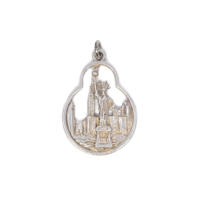 Vintage Sterling Silver Statue of Liberty Pendant #7138-14