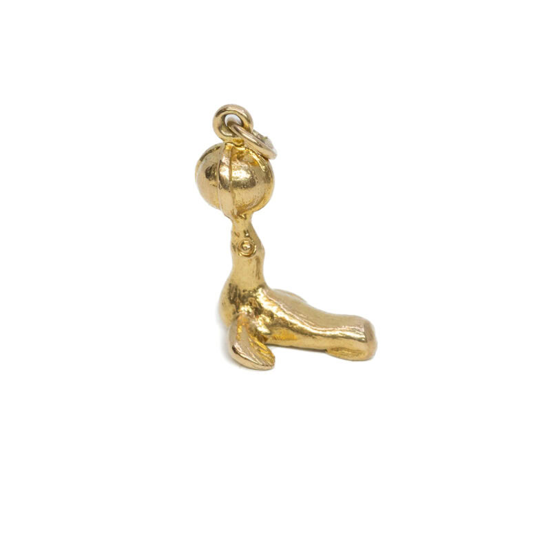 9ct Yellow Gold Seal With Ball Charm Pendant #59637-8