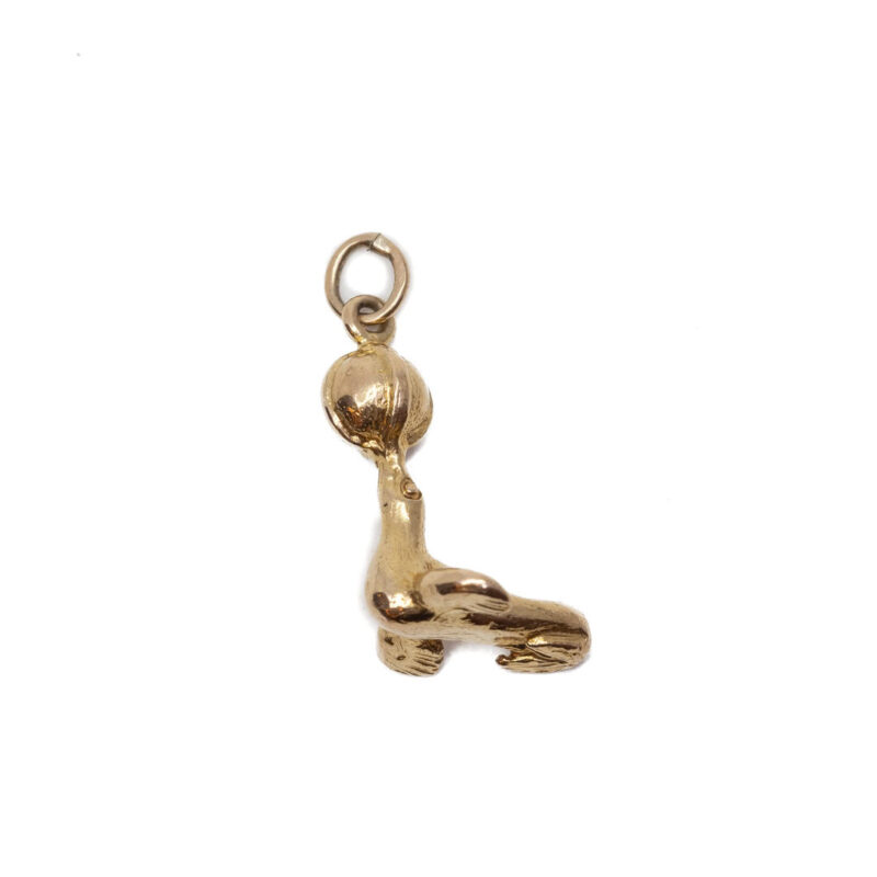 9ct Yellow Gold Seal With Ball Charm Pendant #59637-8