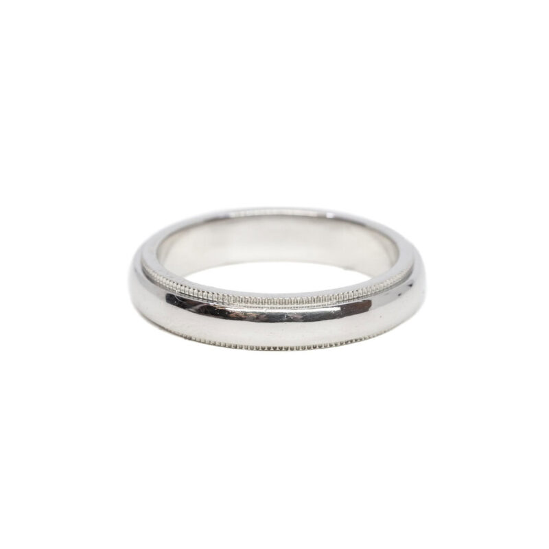 Tiffany & Co Together Platinum 4mm Band Milgrain Edge Ring Size N RRP $3450 #63565