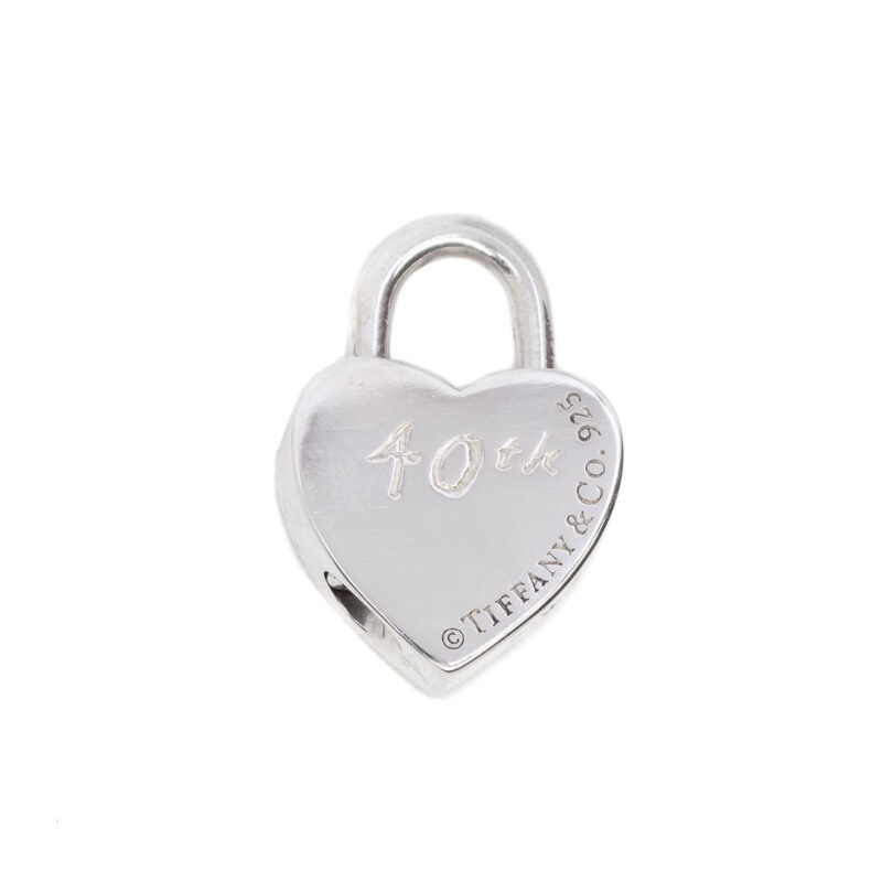 Tiffany & Co. Heart Padlock Pendant with "40th" Engraving #63178-13