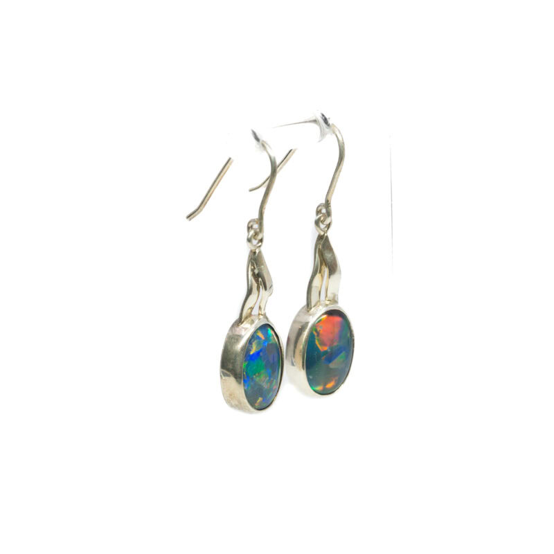 Sterling Silver Imitation Opal Dangle Earrings #63864