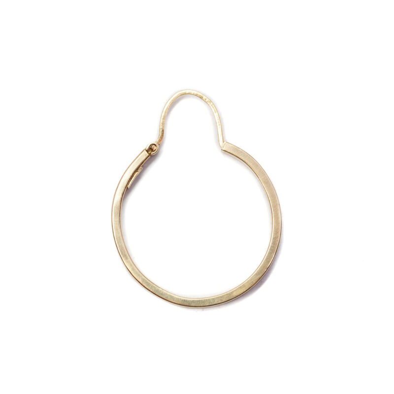 Single 18ct Yellow Gold Patterned Hoop Earring #63658