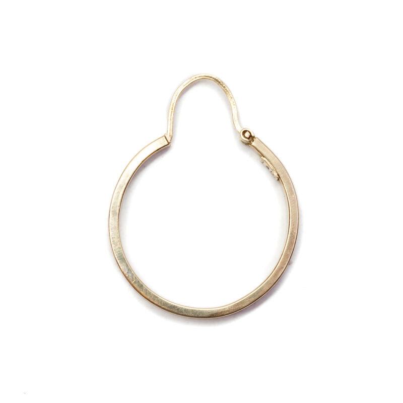 Single 18ct Yellow Gold Patterned Hoop Earring #63658