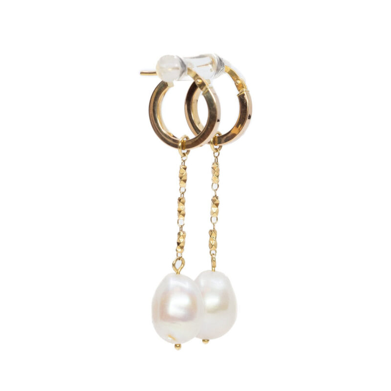 9ct Yellow Gold Cultured Freshwater Pearl Drop Earrings #63824