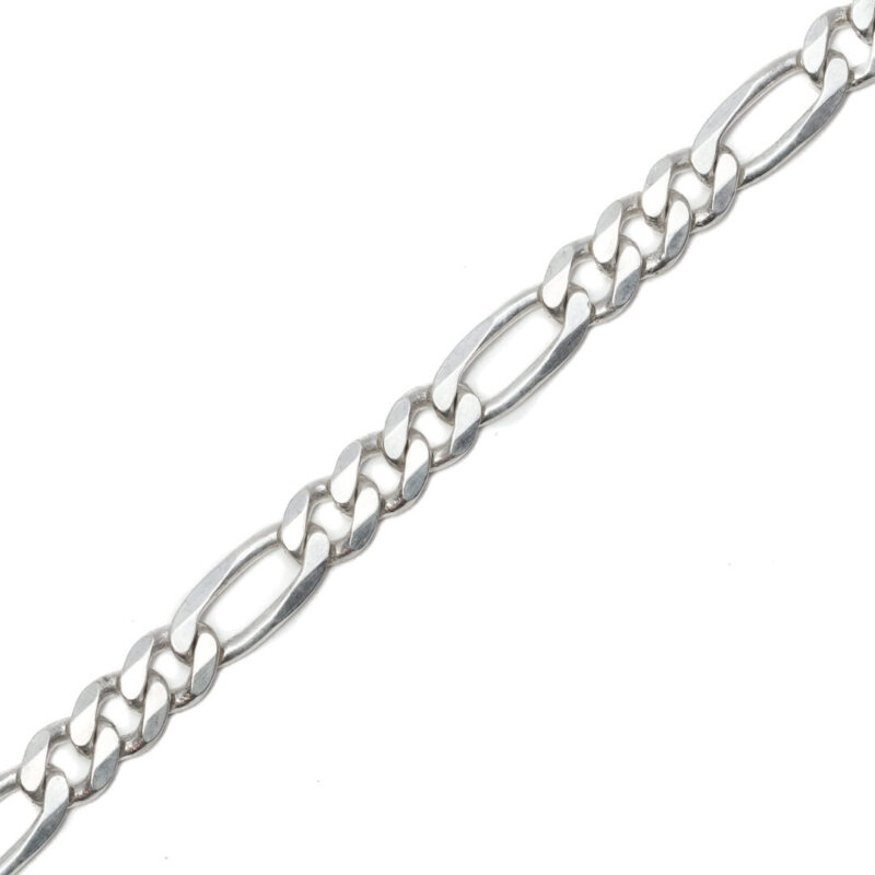 Sterling Silver 3-1 Figaro Link Chain Necklace 55cm #63922