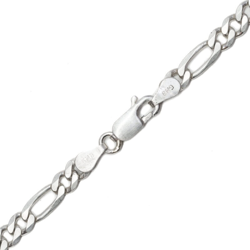 Sterling Silver 3-1 Figaro Link Chain Necklace 55cm #63922