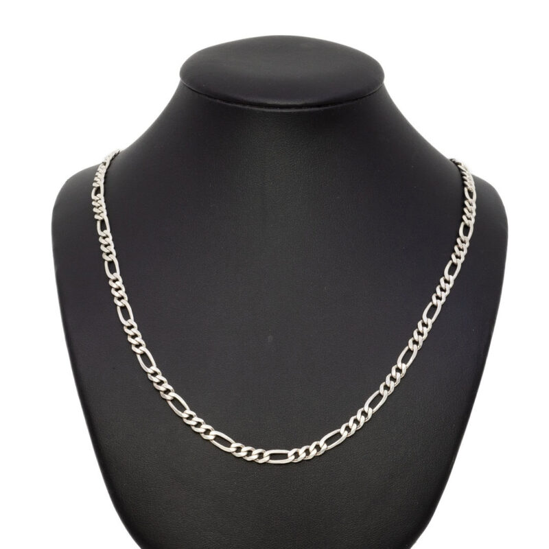 Sterling Silver 3-1 Figaro Link Chain Necklace 55cm #63922