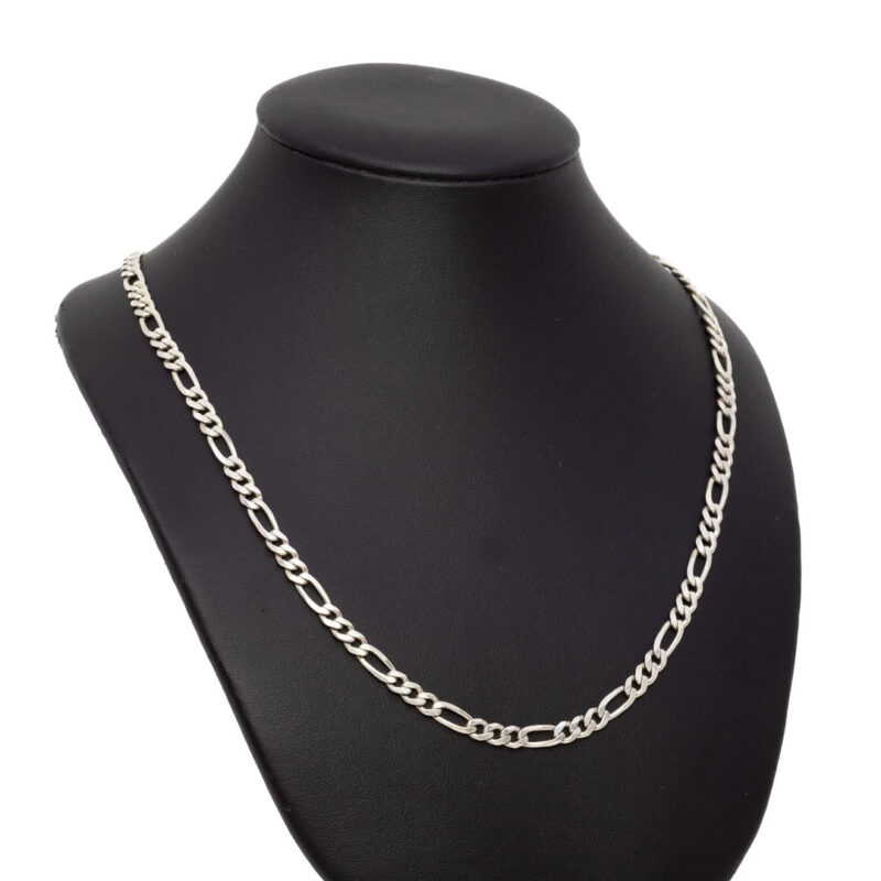 Sterling Silver 3-1 Figaro Link Chain Necklace 55cm #63922