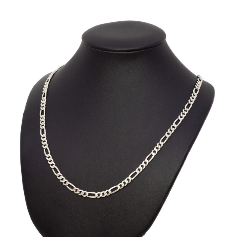 Sterling Silver 3-1 Figaro Link Chain Necklace 55cm #63922