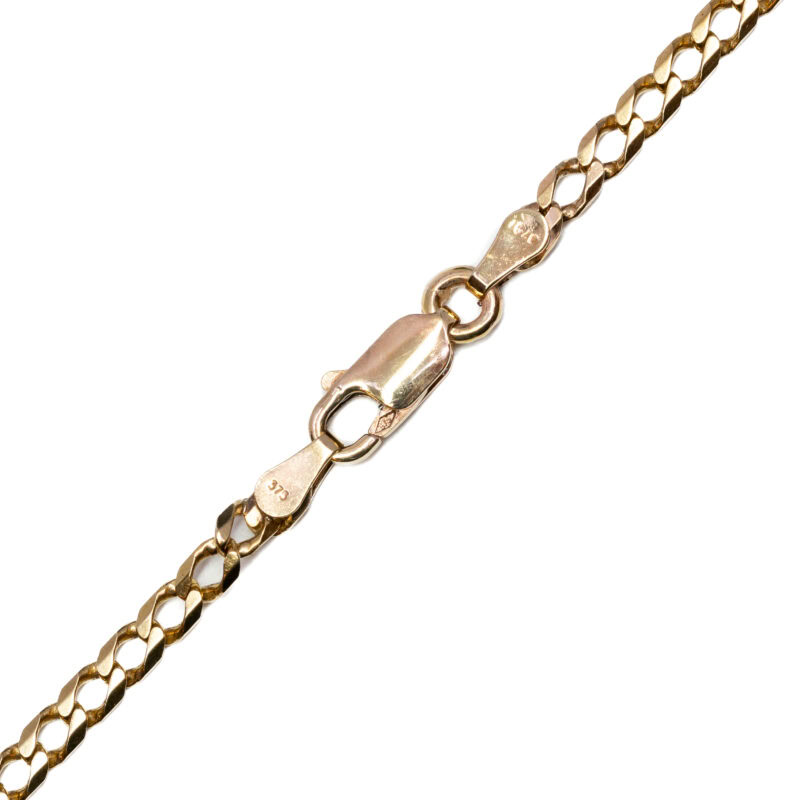 9ct Yellow Gold Curb Link Chain Necklace 58cm #63365