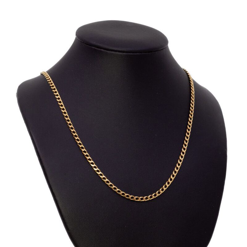 9ct Yellow Gold Curb Link Chain Necklace 58cm #63365