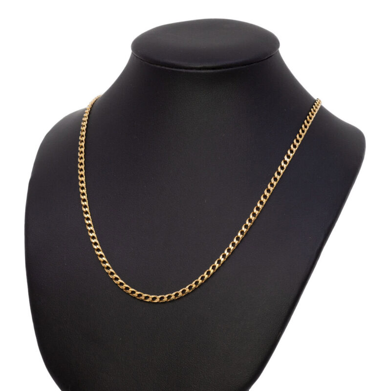 9ct Yellow Gold Curb Link Chain Necklace 58cm #63365