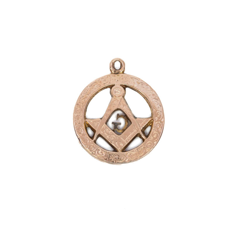 Antique 1920's Ornate Masonic Pendant in 9ct Rose Gold Birmingham #63650