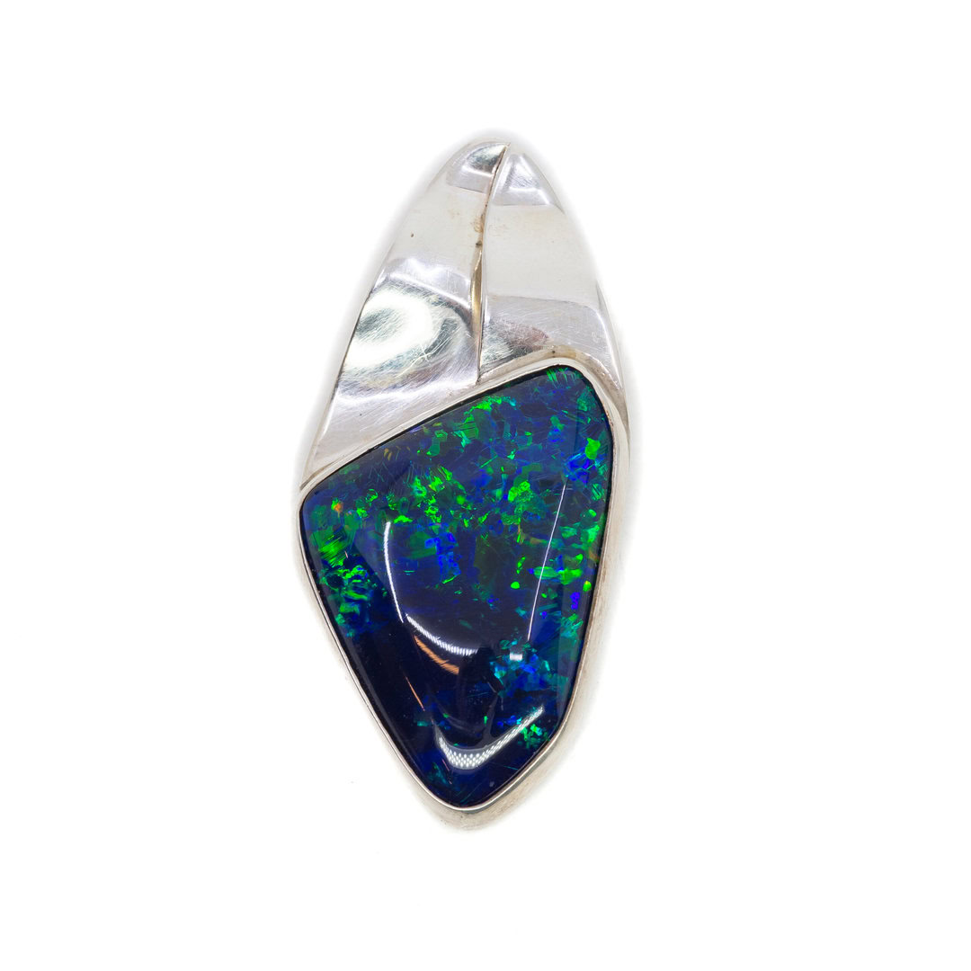 Sterling Silver Immitation Opal Pendant #63865