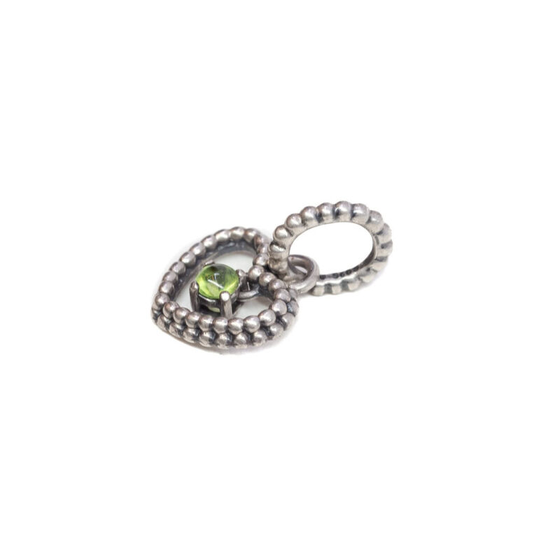 Pandora Sterling Silver August Birthstone Peridot Heart Dangle Charm #64046-5 - Image 2