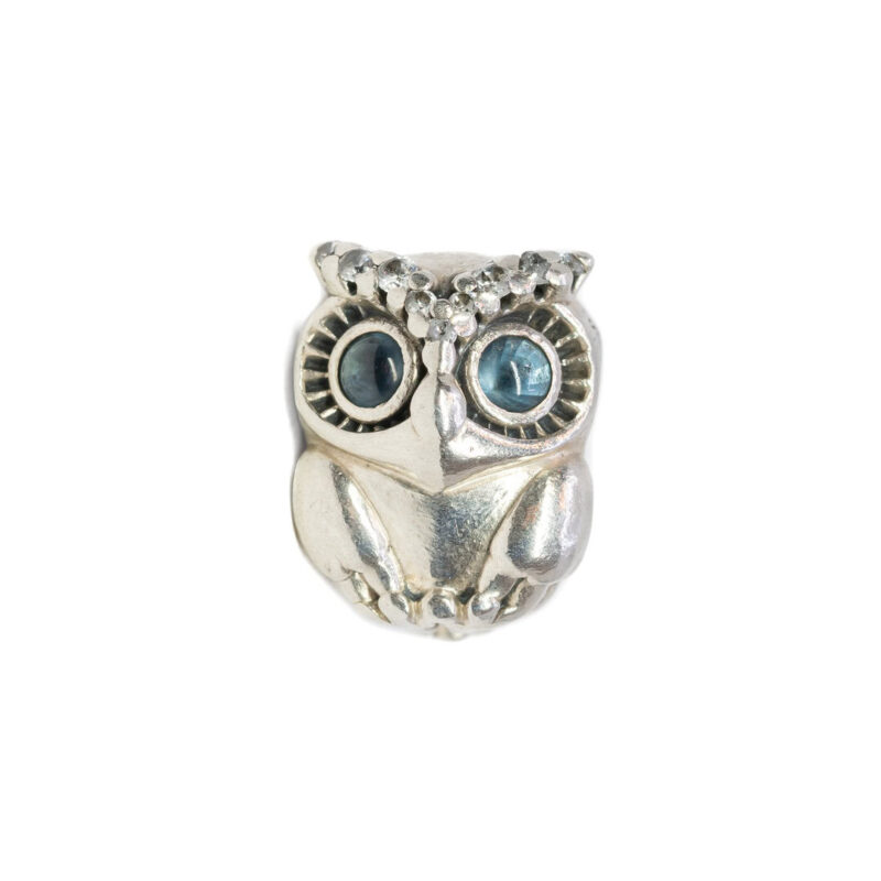 Pandora Sterling Silver Sparkling Owl Charm #62684-1