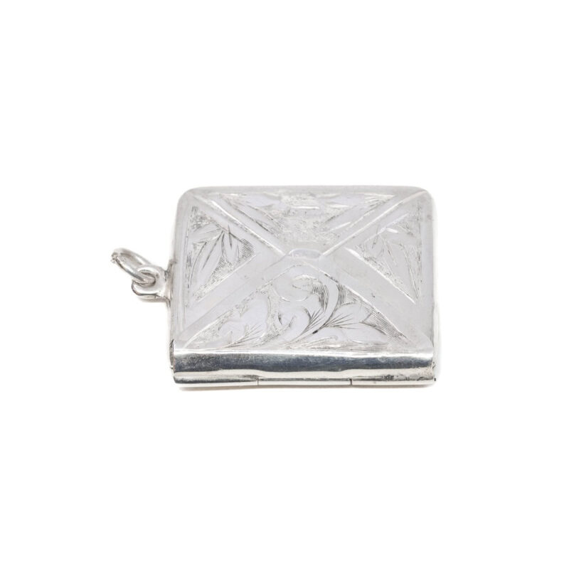 Antique Sterling Silver Envelope Pendant Early 1900s Made in Chester England #63603