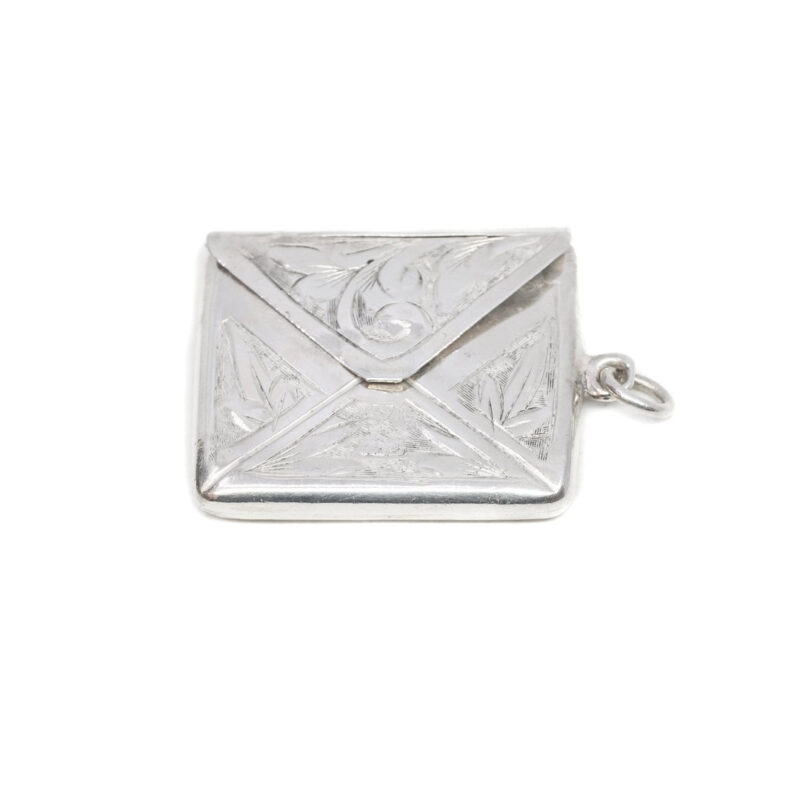 Antique Sterling Silver Envelope Pendant Early 1900s Made in Chester England #63603