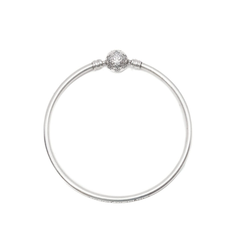 Pandora Sterling Silver Unique As You Snowflake Moments Bangle Bracelet #64046