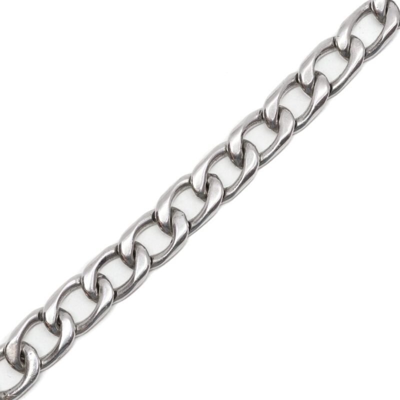 Sterling Silver Rounded Curb Link Bracelet 17.5cm #706981