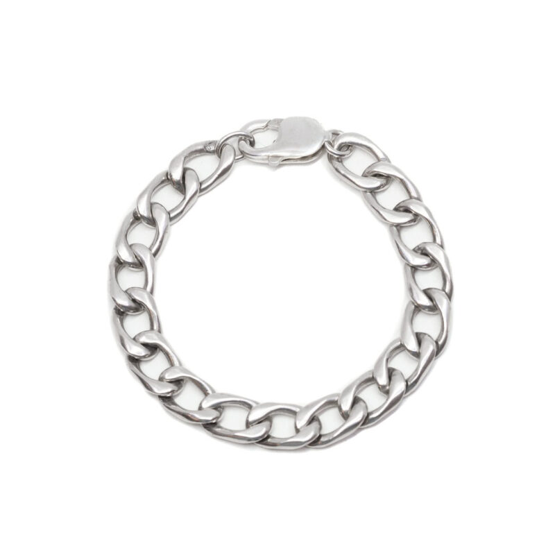 Sterling Silver Rounded Curb Link Bracelet 17.5cm #706981