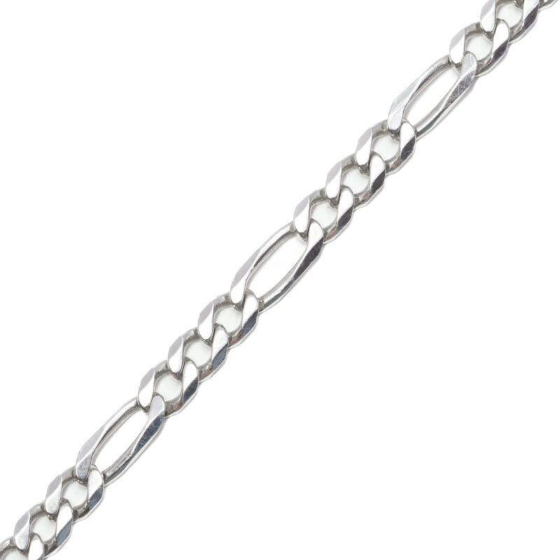 Sterling Silver Figaro Link hollow Bracelet 22cm #63340