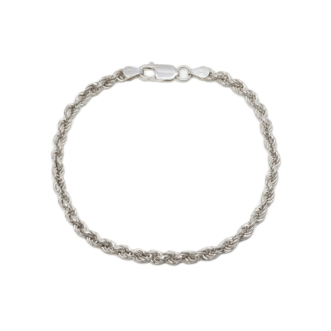 Sterling Silver Rope Link Chain Bracelet 21cm #62839