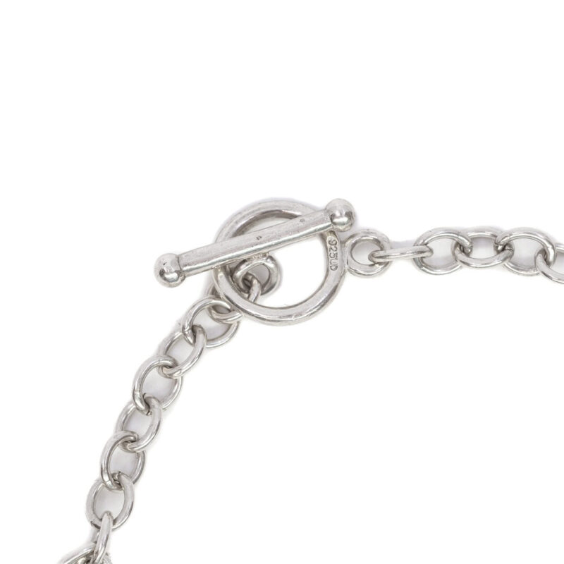 Sterling Silver Four Heart Charm Bracelet with Cable link & T-Bar 18cm #15657