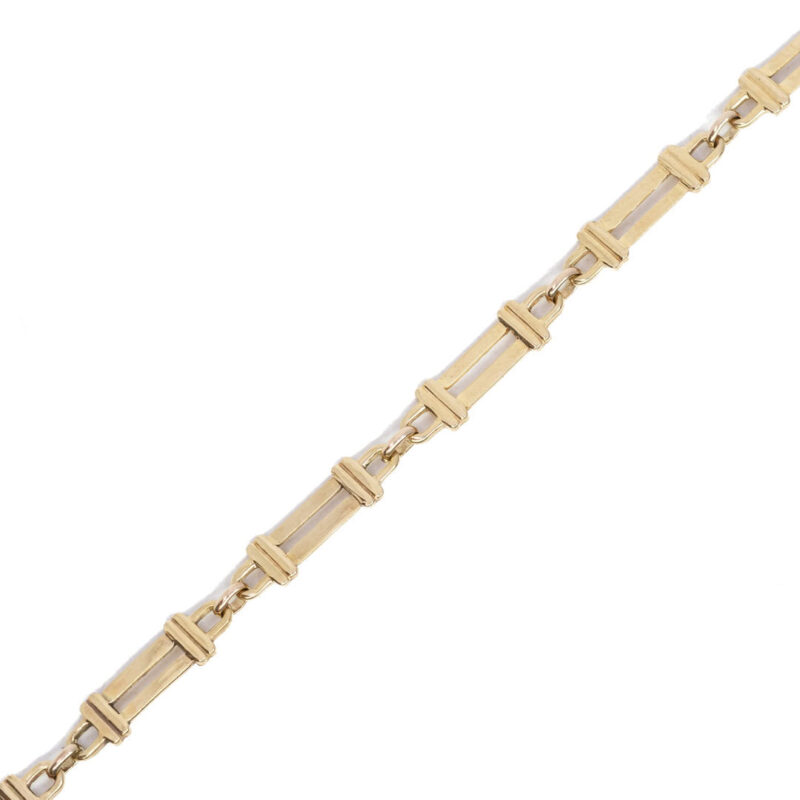 9ct Yellow Gold Fancy Bar Link Bracelet 18.5cm #1079-3