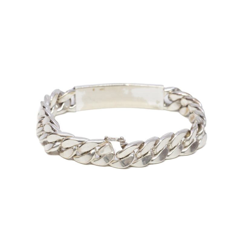 Steel Curb Link Men's ID Fashion Bracelet 21cm #1193-15