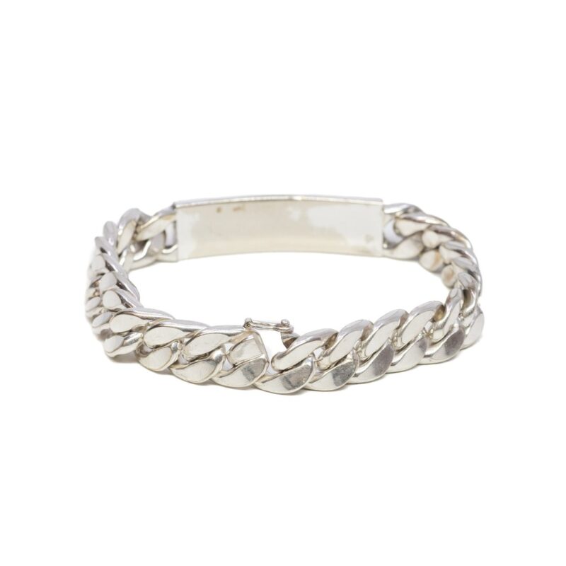 Steel Curb Link Men's ID Fashion Bracelet 21cm #1193-15