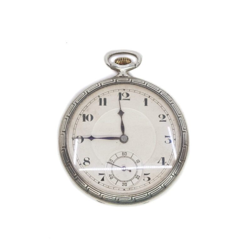 Antique Sterling Silver Huguenin Freres Art Deco Fob / Pocket Watch C.1920s #0895-4