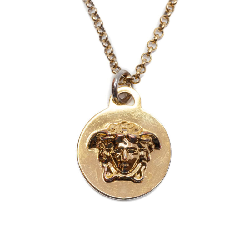 Versace Gold Plated Round Medusa Head Pendant Belcher Chain 55cm #63235