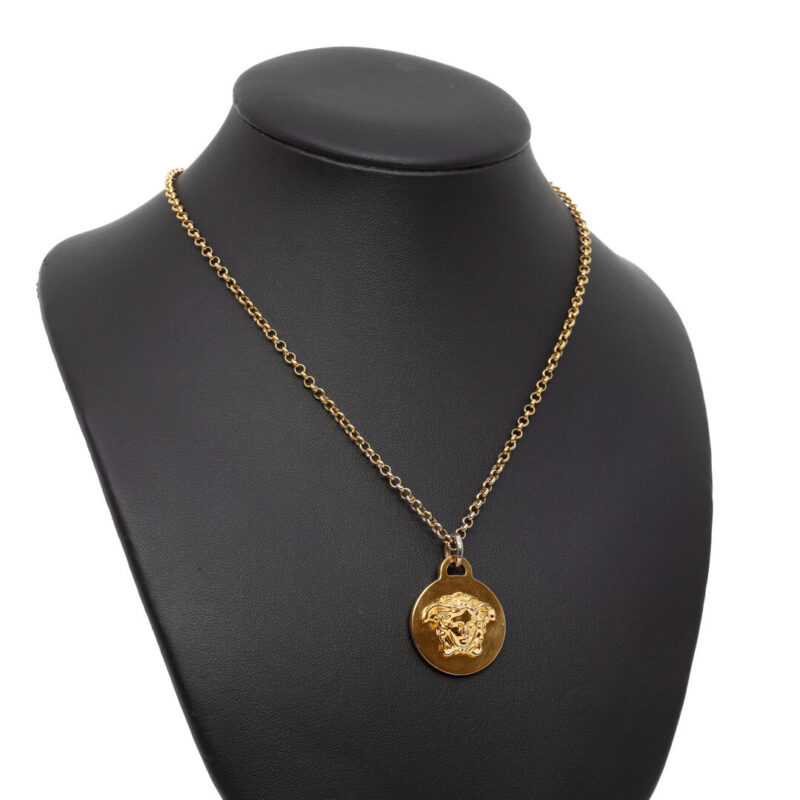 Versace Gold Plated Round Medusa Head Pendant Belcher Chain 55cm #63235