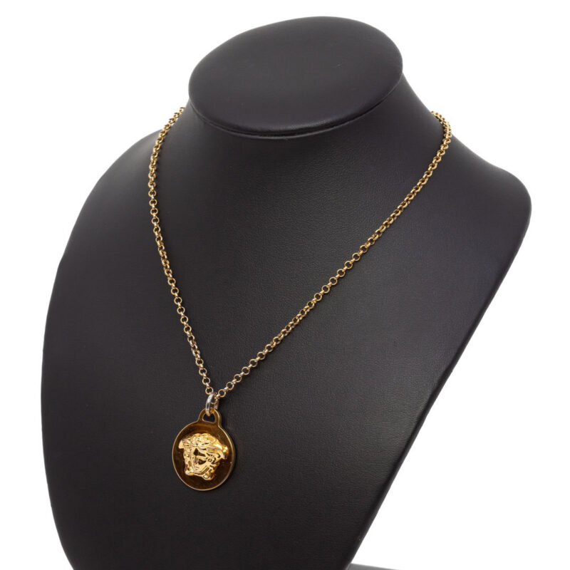 Versace Gold Plated Round Medusa Head Pendant Belcher Chain 55cm #63235