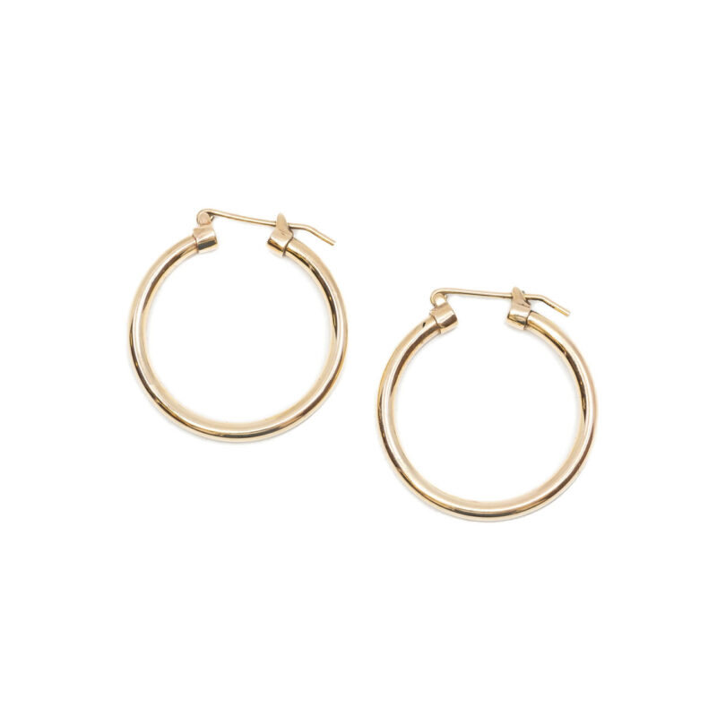 9ct Yellow Gold Hollow Hoop Earrings #1079-1